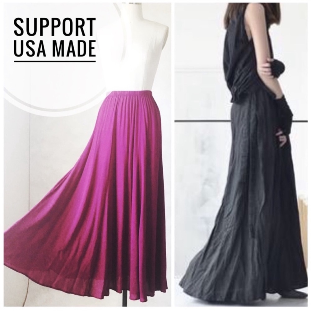 🇺🇸 RILLER FOUNT Maxi Skirt with flared A line L1003